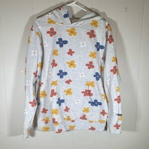 By Samii Ryan flower power floral allover print hoodie sweatshirt size small